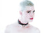 SiaLinda: Halsband echtes Elch Leder mit Strass pink schwarz, gr. O-Ring, 20mm breit - SiaLinda.com